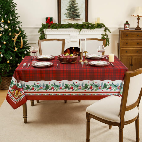 Mantel Romanstile a cuadros rojos Buffalo para mesa elegante.