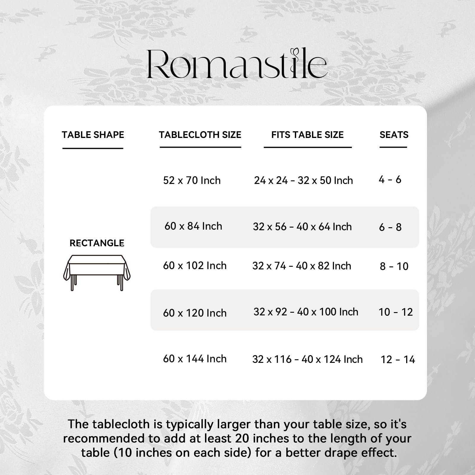 Mantel Romanstile para eventos y cenas, ambiente sofisticado.