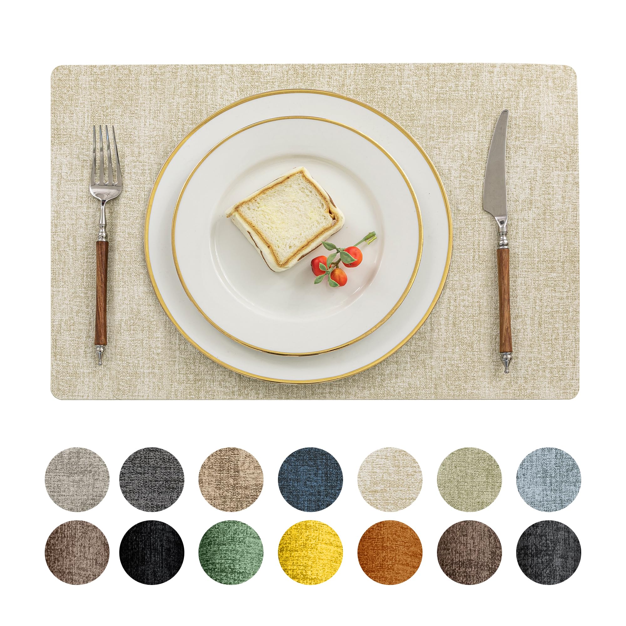 Romanstile mantel doble cara beige protege la mesa y añade estilo.