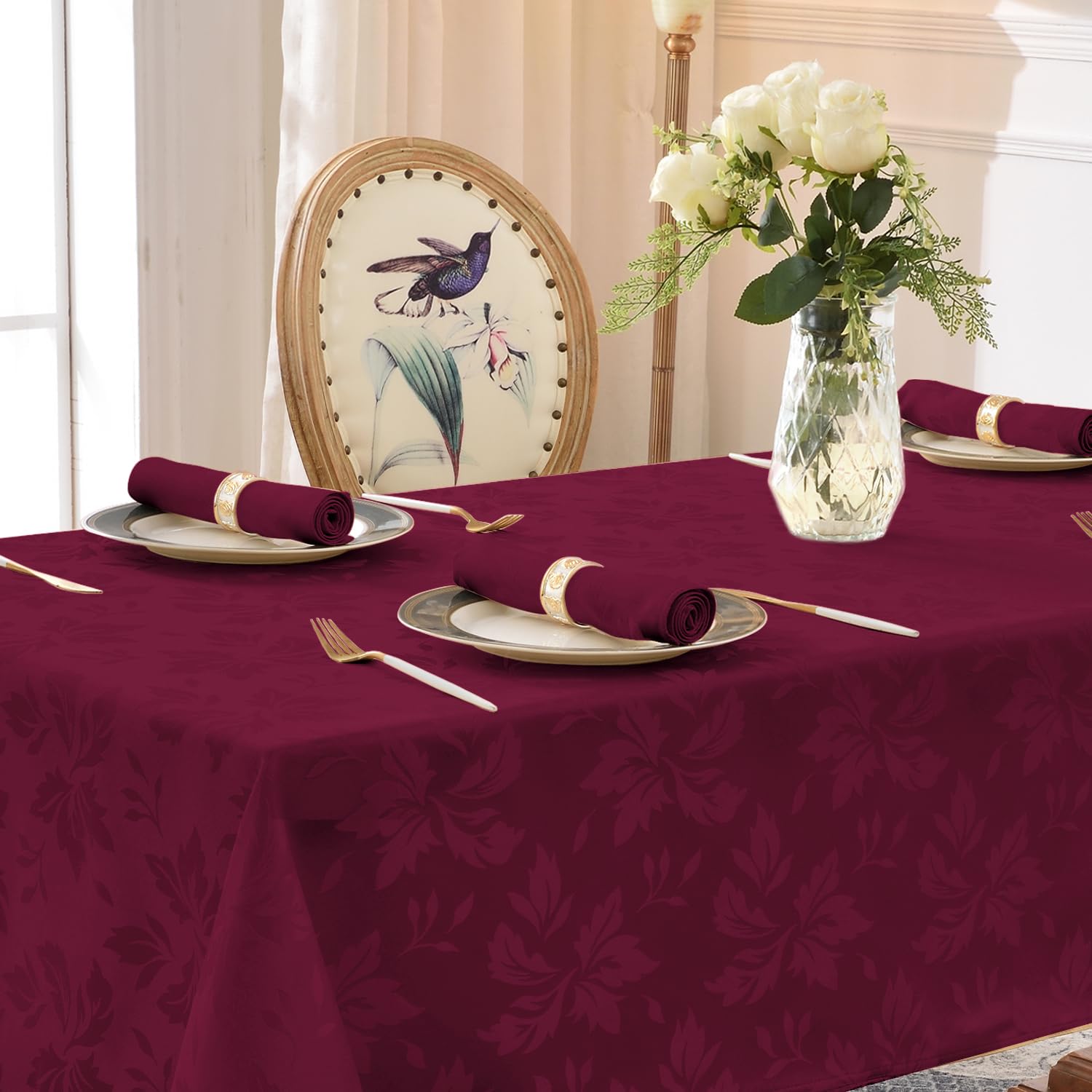 Diseño elegante floral damasco del mantel Romanstile en Burdeos.