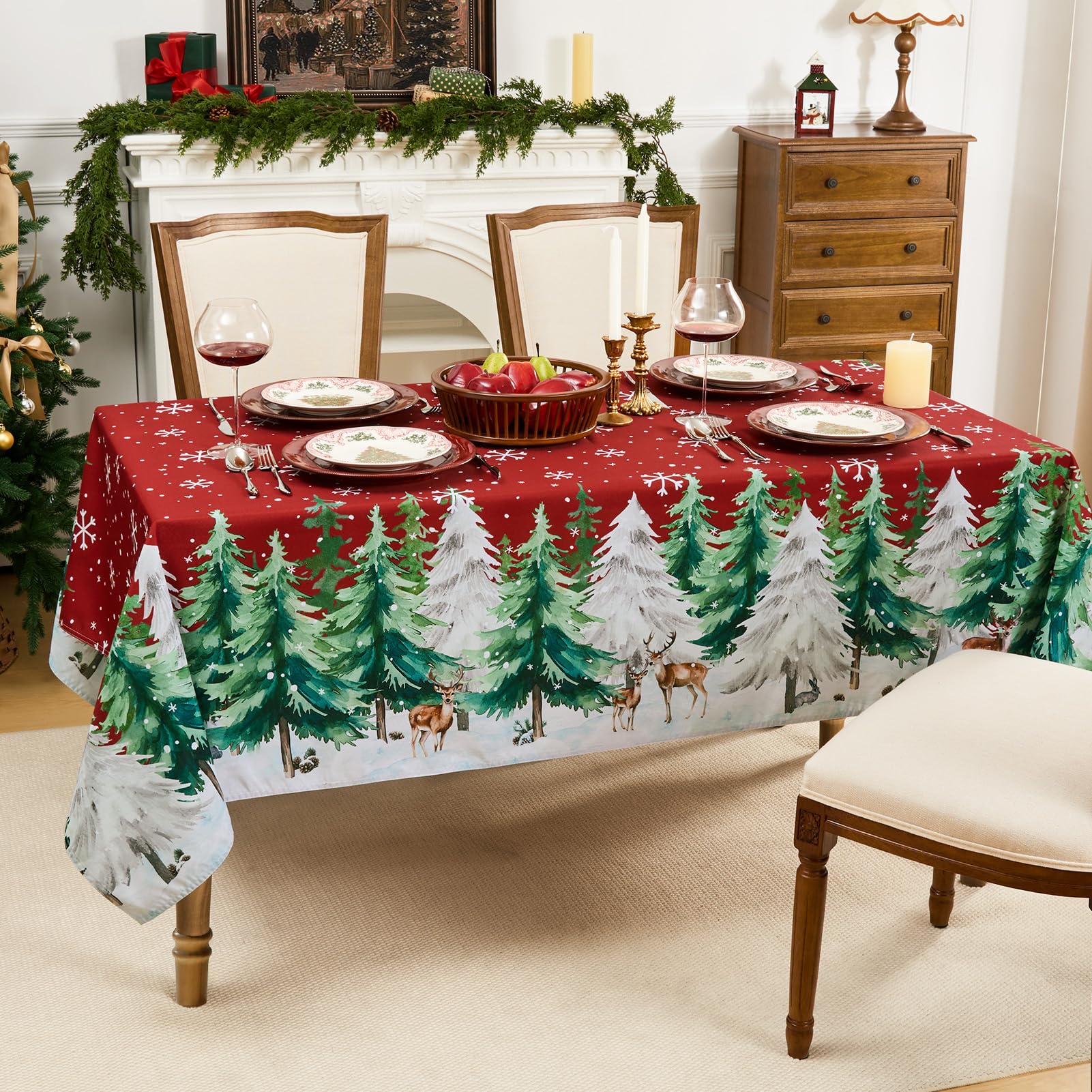Ambientación festiva sin esfuerzo con mantel Romanstile de navidad.