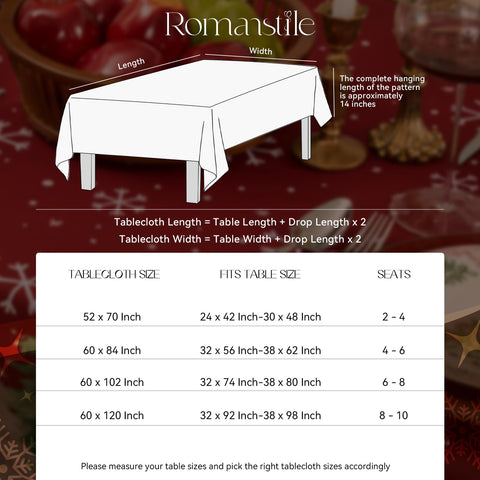 Mantel navideño para cocina y comedor, estilo granja Romanstile.