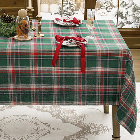 Romanstile mantel navideño a cuadros verdes 54x80 ideal para cenas festivas