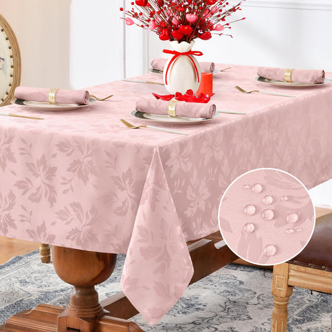 Mantel Romanstile Valentine jacquard rectangular, diseño floral elegante para cenas formales.