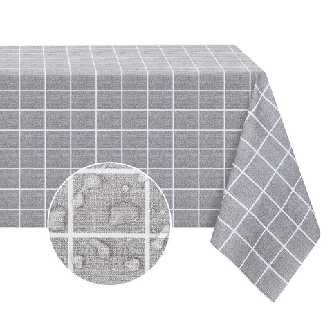 Romanstile mantel vinilo impermeable gris cubre la mesa contra derrames.