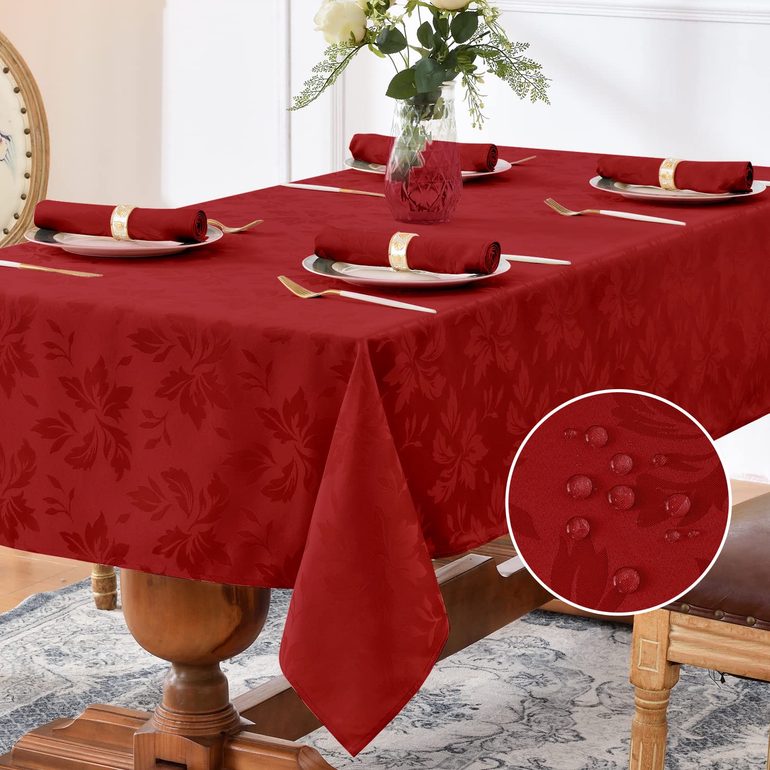Mantel Romanstile Valentine Jacquard rectangular 60x144, ideal para cenas elegantes.