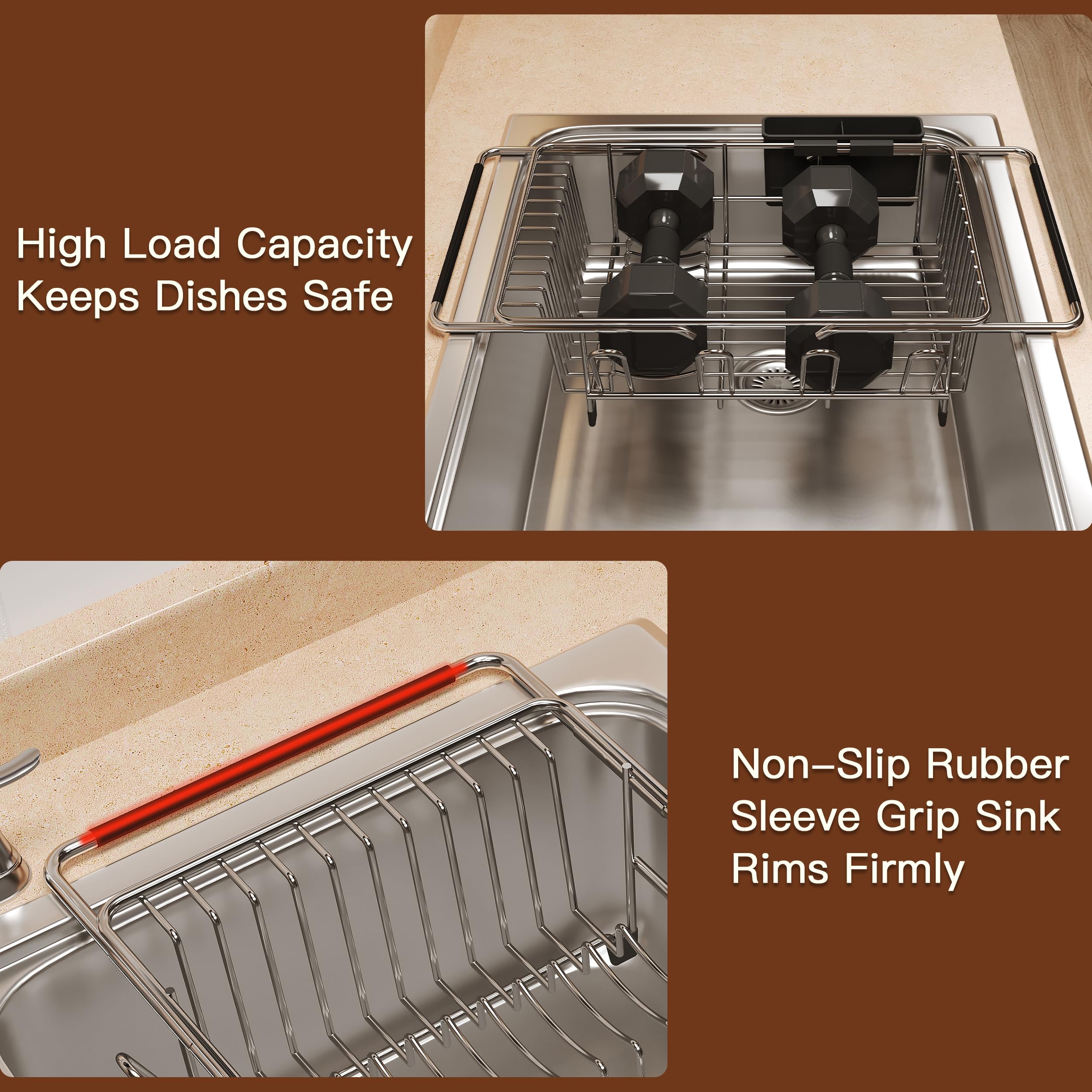 Romision escurridor sobre fregadero ideal para uso diario en la cocina.