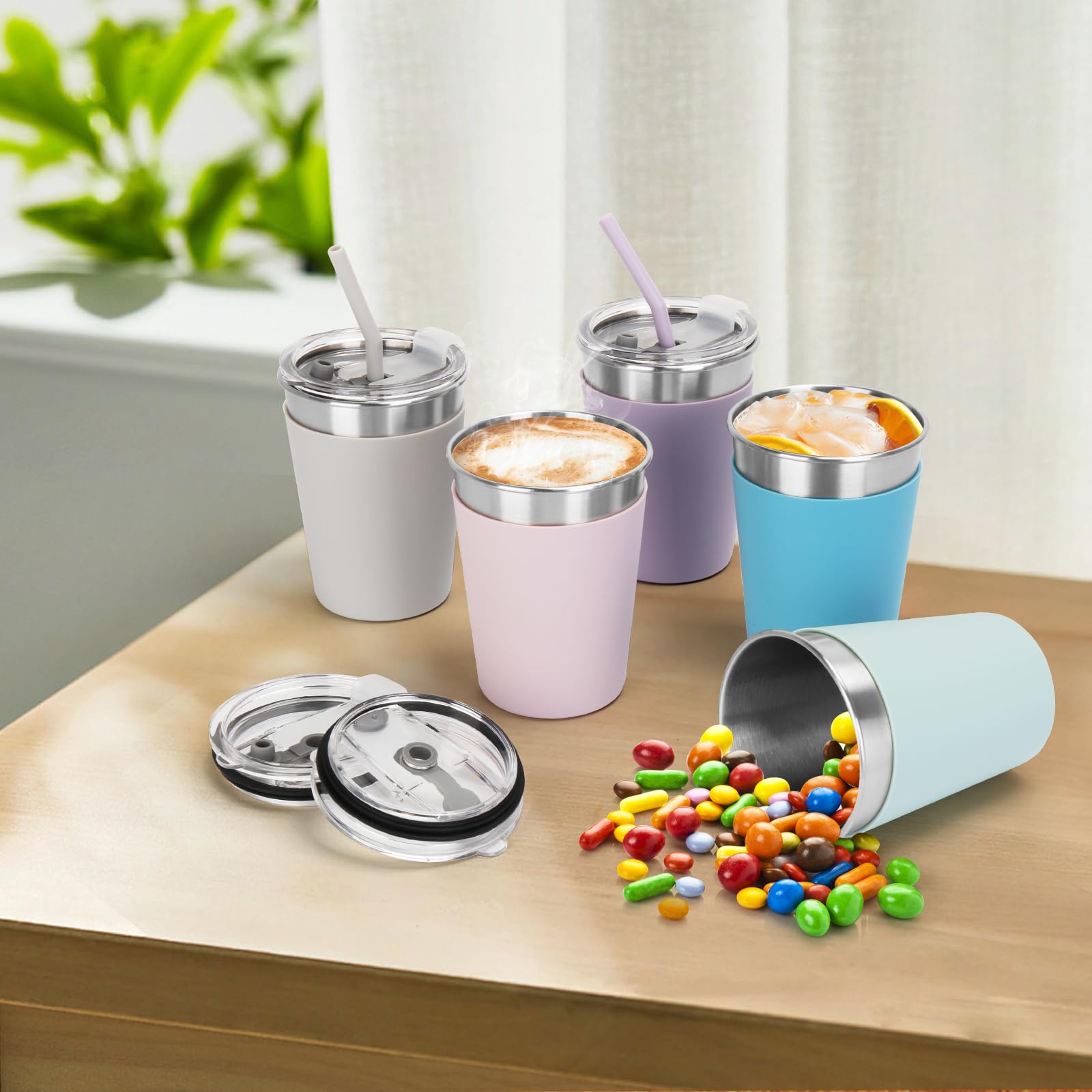 Taza portátil Rommeka para casa y viaje, resistente y segura