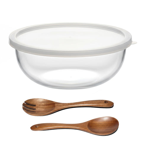 Ronanemon bol de vidrio grande para masa madre, fácil de mezclar y fermentar con claridad.