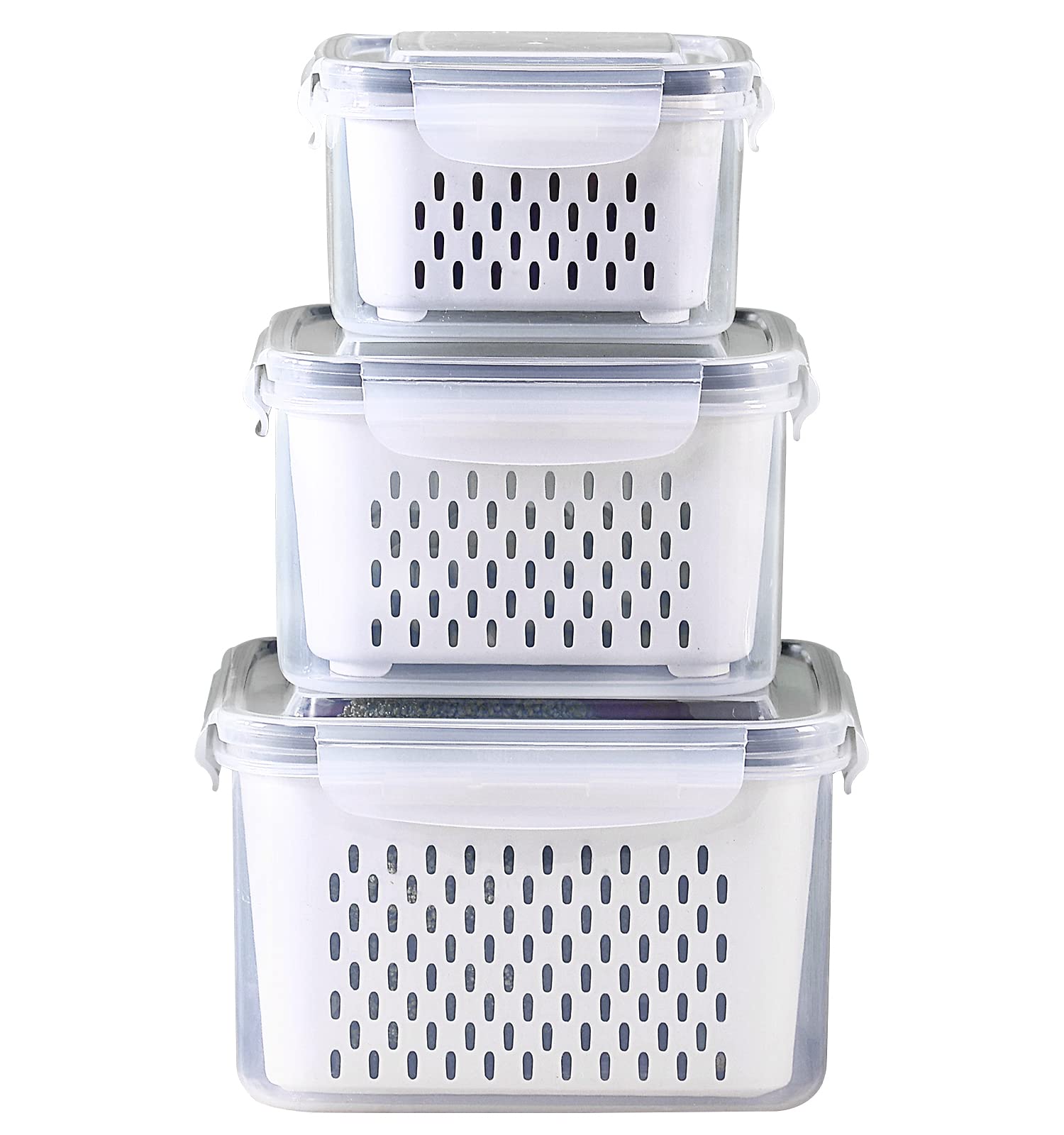 Ronanemon contenedores-frigorifico-set: organización y conservación de frutas y verduras frescas.