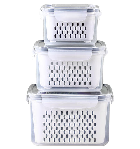 Ronanemon contenedores-frigorifico-set: organización y conservación de frutas y verduras frescas.