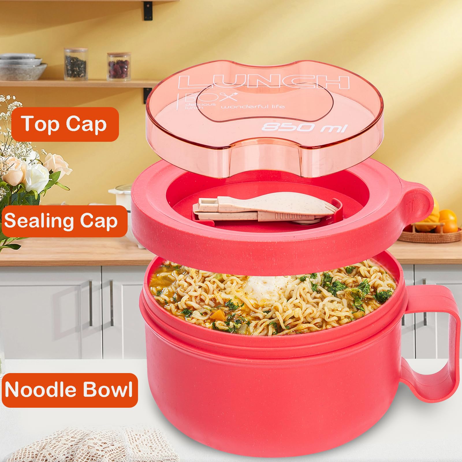 Ronanemon tazón gumbo microondas con tapa, adecuado para guisos espesos.