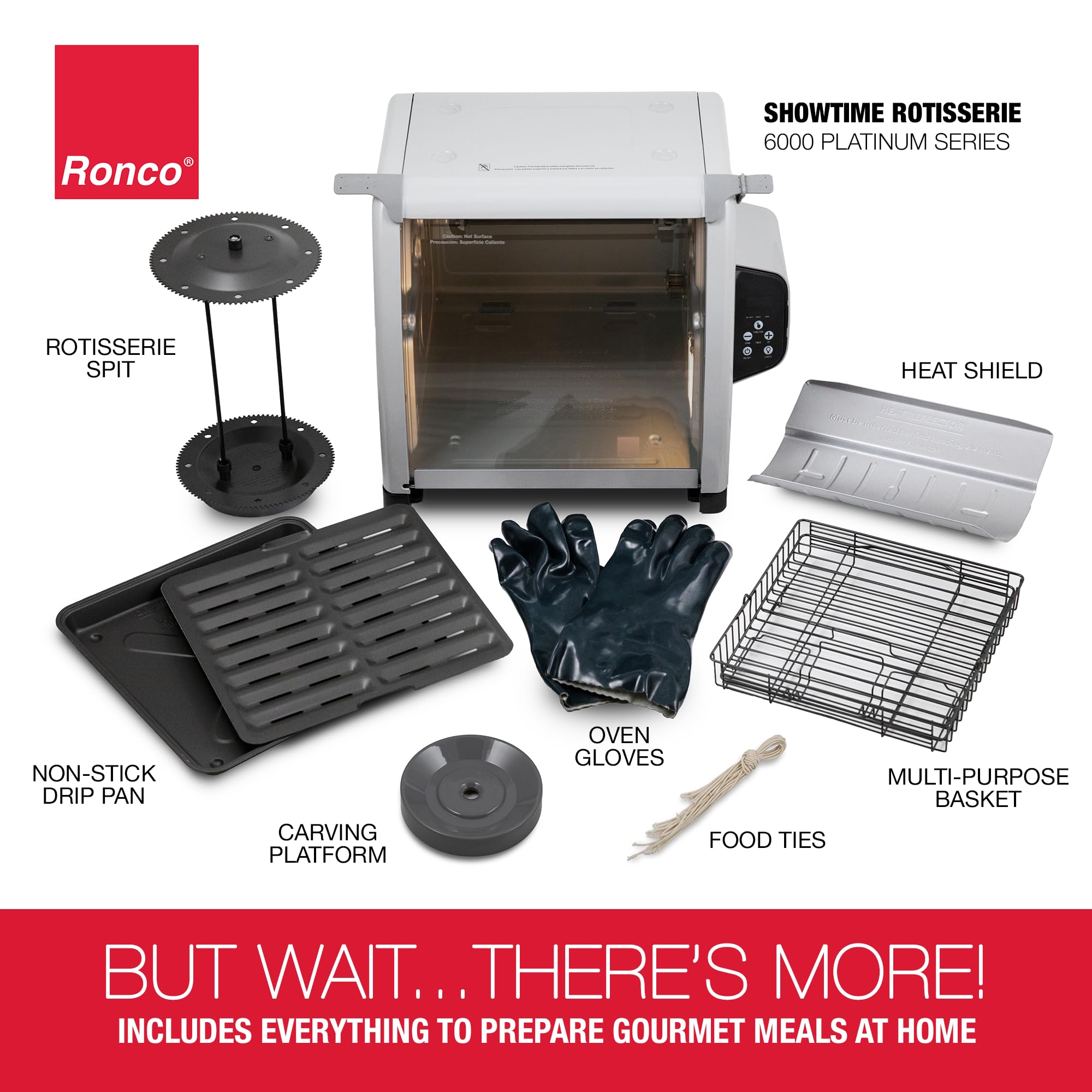 Ronco 6000 Platino rotisera, diseño compacto que cabe bajo gabinetes