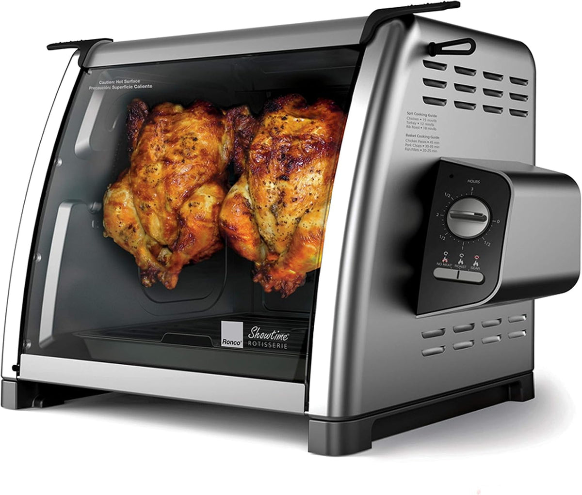 Ronco Horno Rotisserie con capacidad de 12 libras, ideal para rostizados grandes.