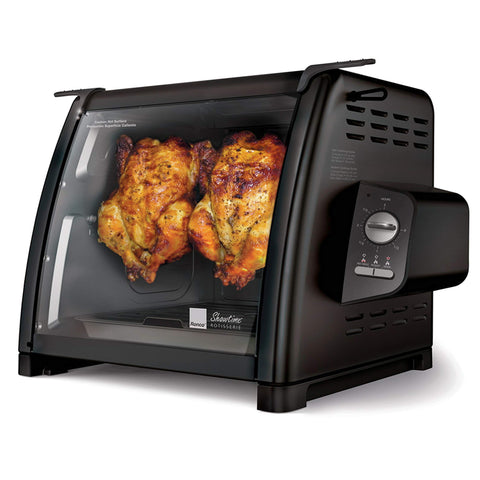 Ronco Showtime Modern Edition: Horno rotisserie de 12 lb con vista frontal para supervisión.