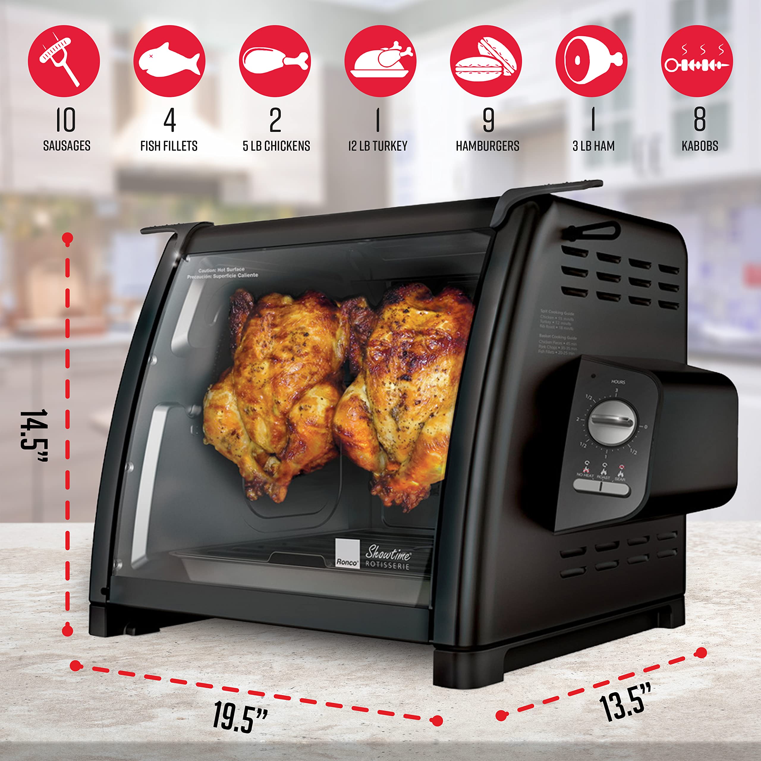 Rotación auto-basteo del Ronco Modern para jugos y sabor uniformes.