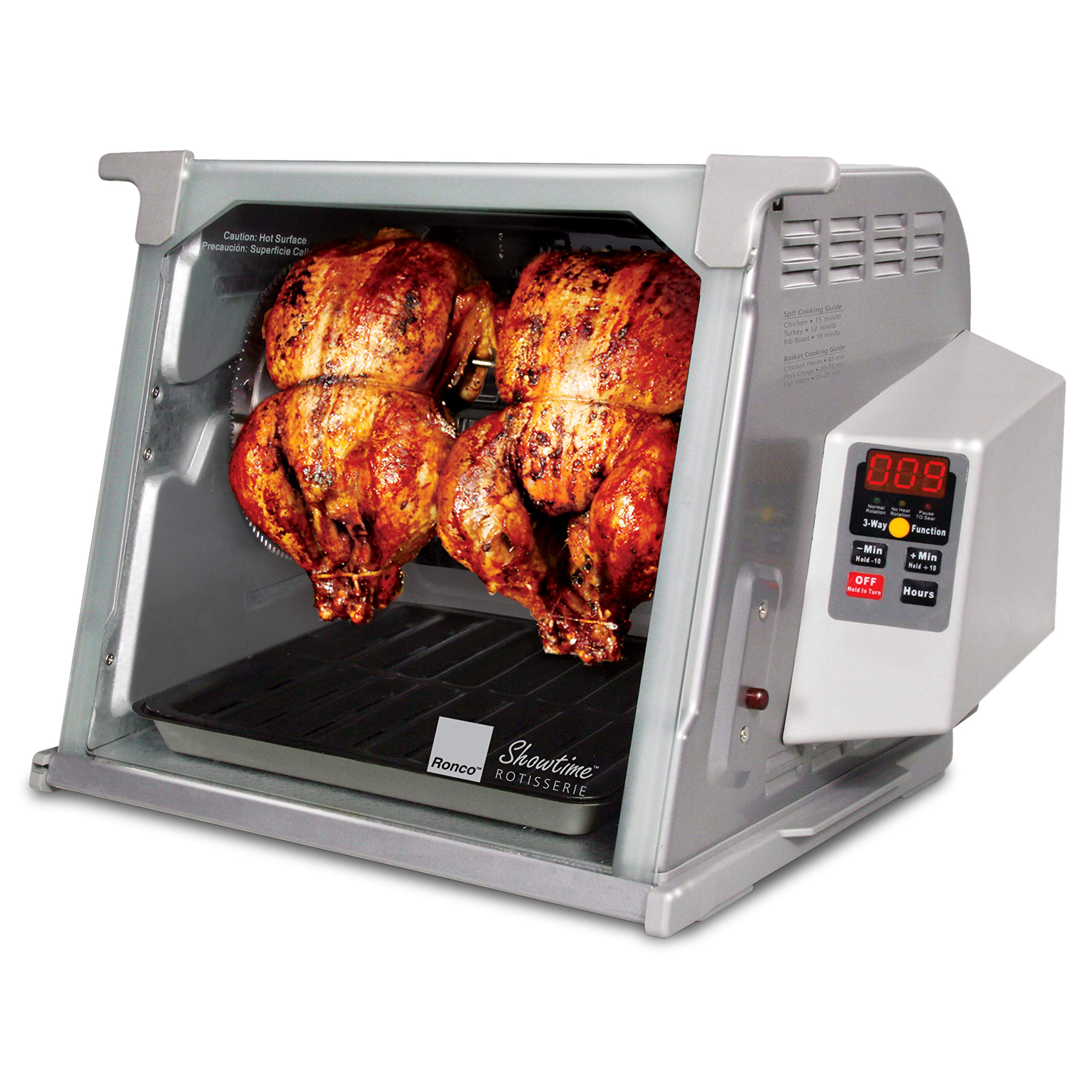 Ronco ST5000PLAT exterior en acero inoxidable con pantalla digital para control claro.