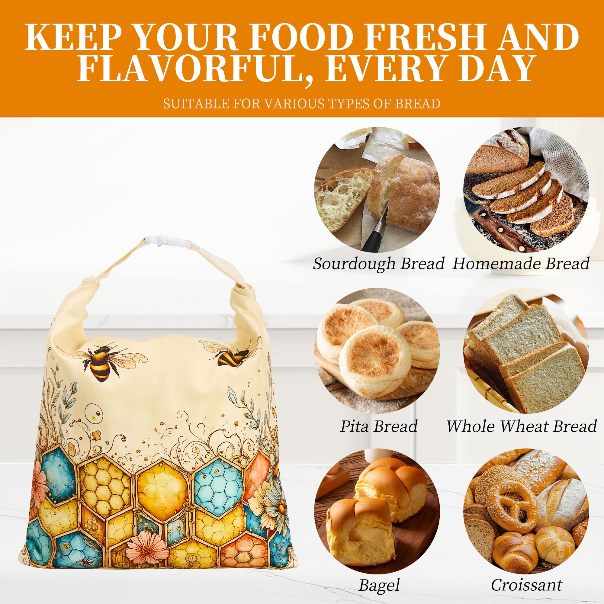 Ronxzas diseño amplio para pan horneado y productos frescos en una bolsa