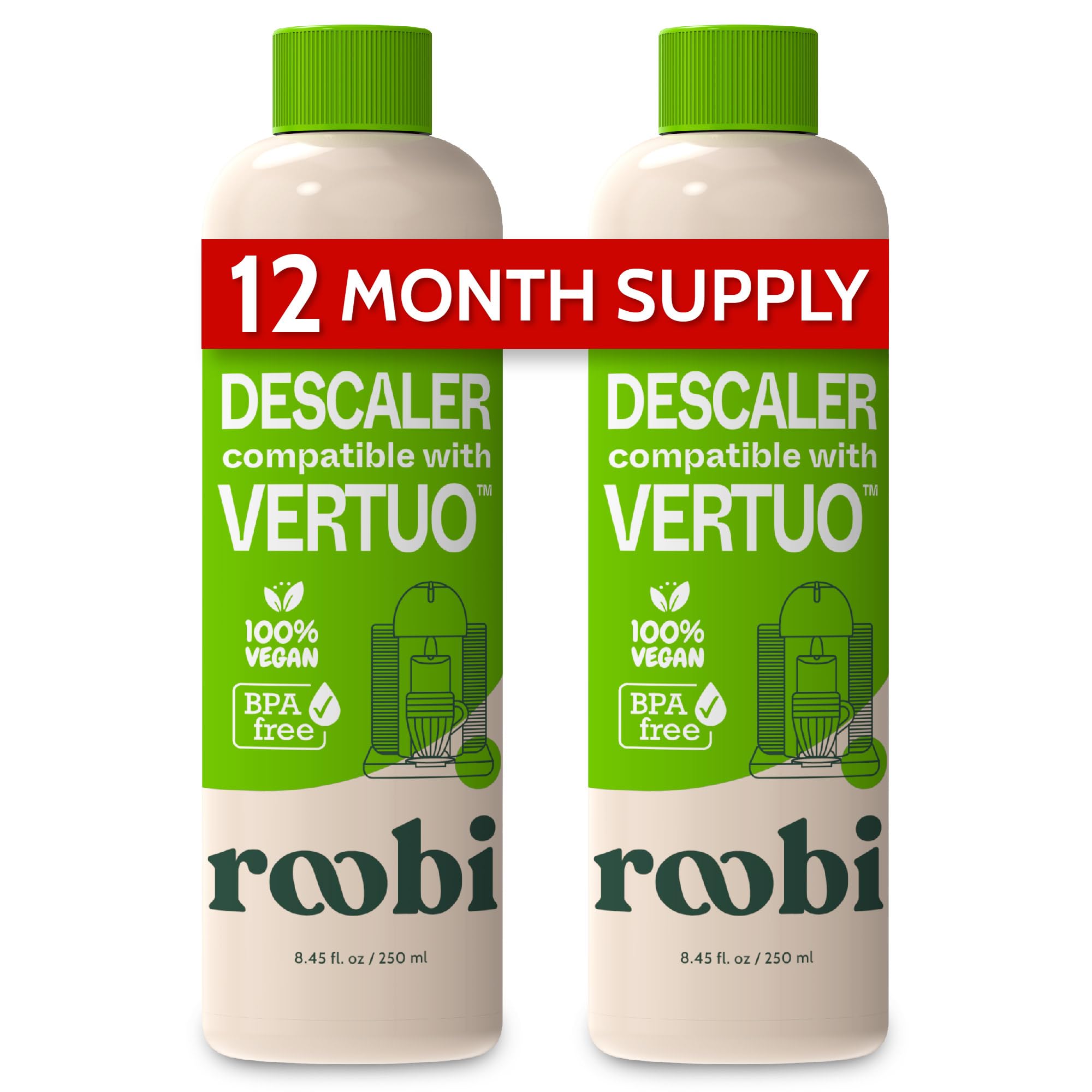 Roobi Desincrustante Vertuo: botella para desincrustar la máquina Vertuo