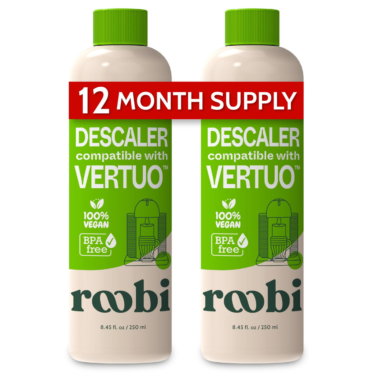 Roobi Desincrustante Vertuo: botella para desincrustar la máquina Vertuo