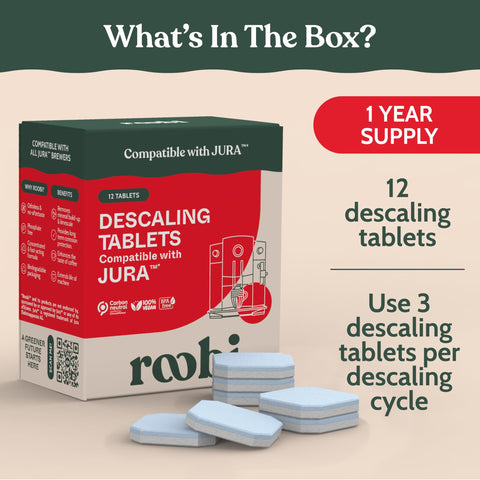 Tabletas Roobi Jura, acción rápida para limpieza interna y sabor más puro.