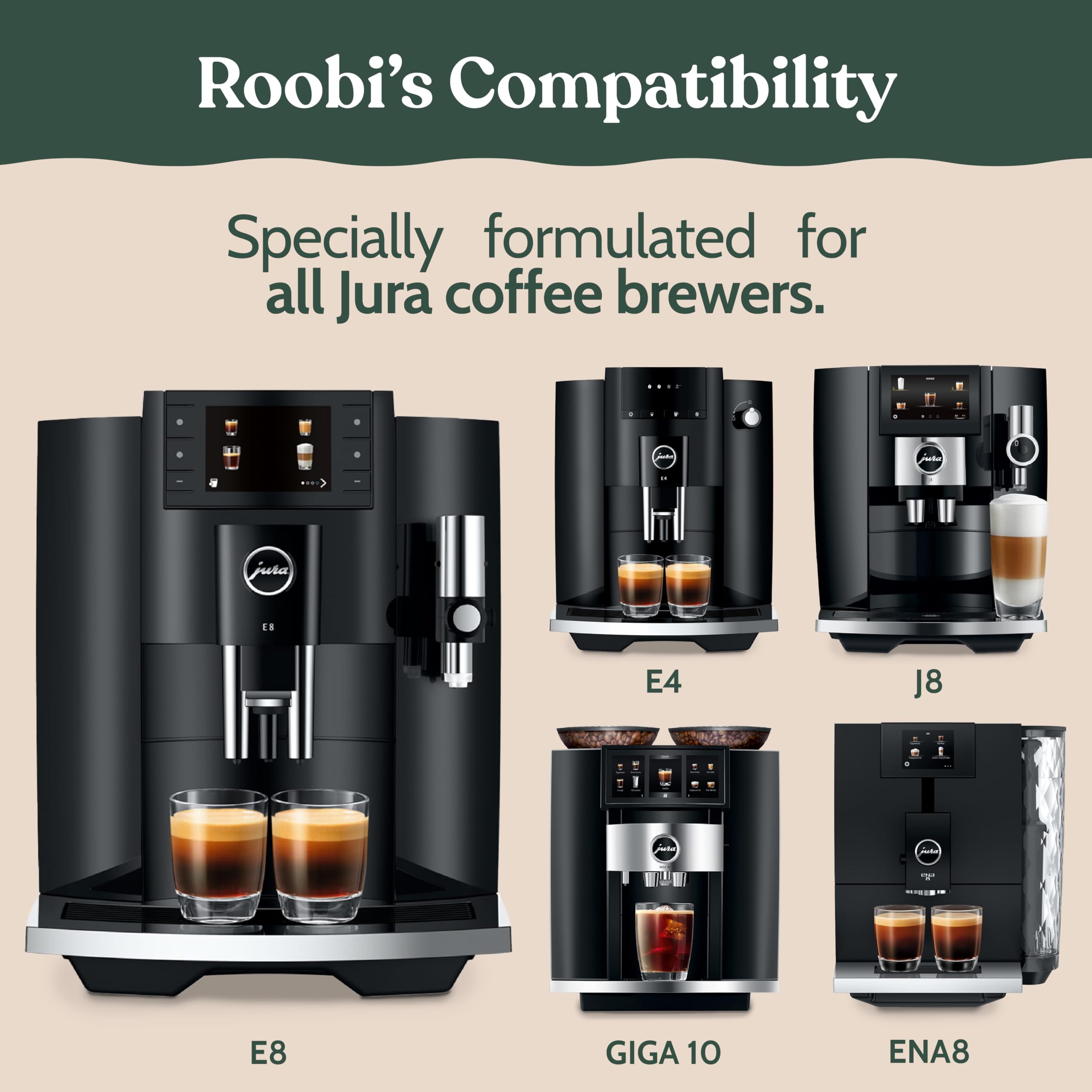 Larga vida útil de la cafetera gracias a Roobi Jura desincrustante.