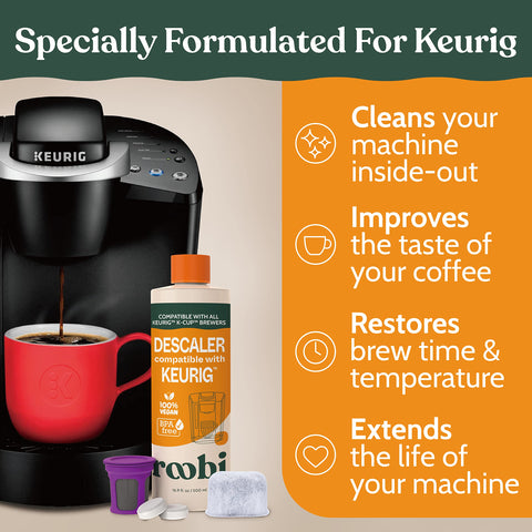 Uso diario con Roobi Keurig, máquina más limpia y eficiente