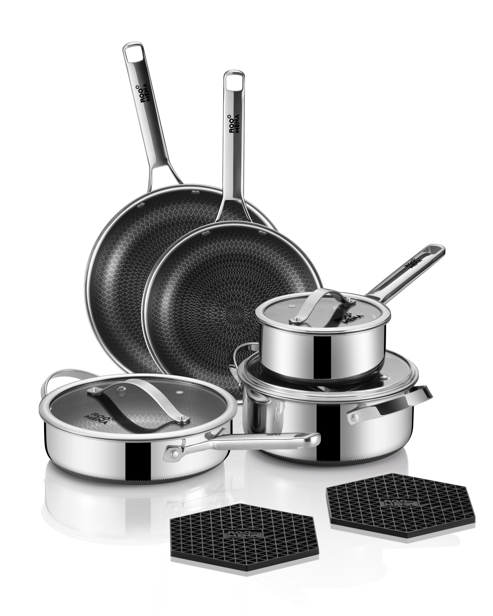 Roomena sarten 10 pulgadas hibrido, antiadherente para cocinar sin esfuerzo