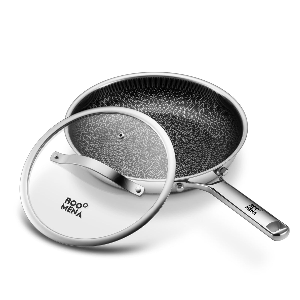 Sartén Roomena hibrida ceramica con tapa para saltear a temperatura estable