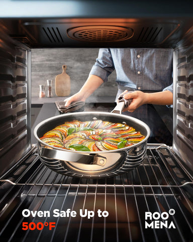 Base de tres capas de Roomena Wok garantiza calor uniforme