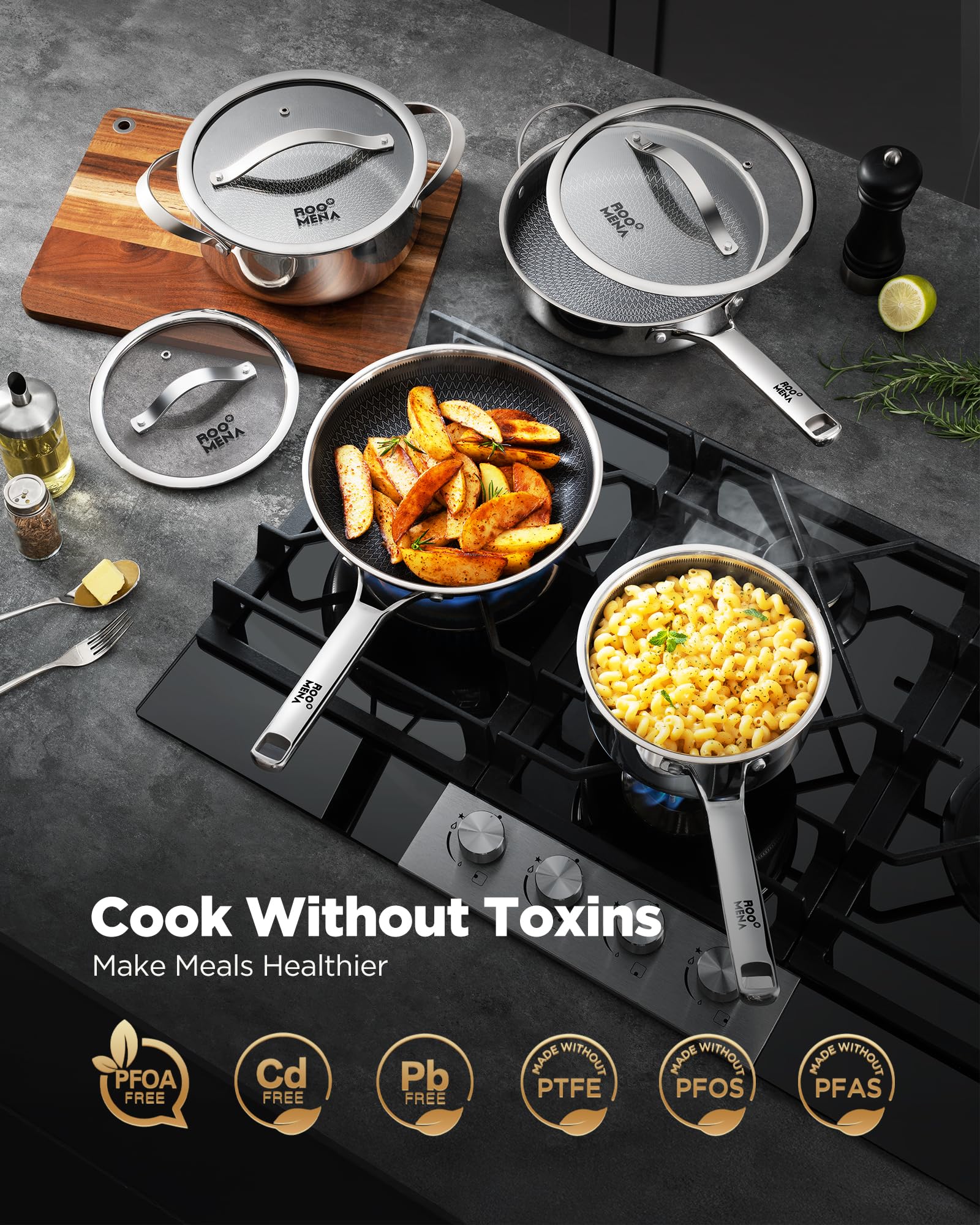 Roomena Wok diseñado para inducción y cocción versátil