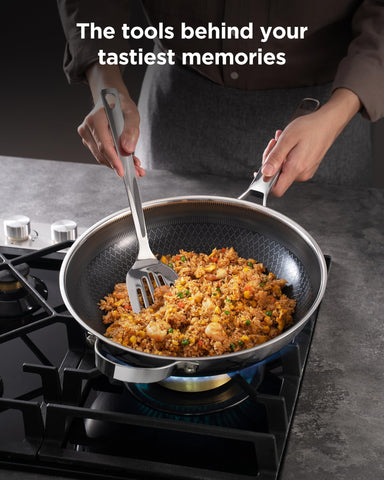 Interior cerámico híbrido de Roomena Wok para cocción suave