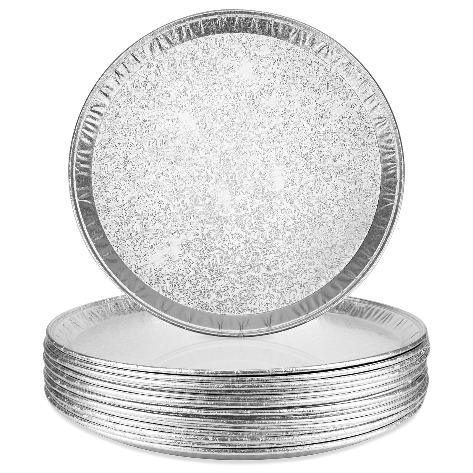 Bandeja de aluminio Roponan 16 pulgadas para servir aperitivos y postres.
