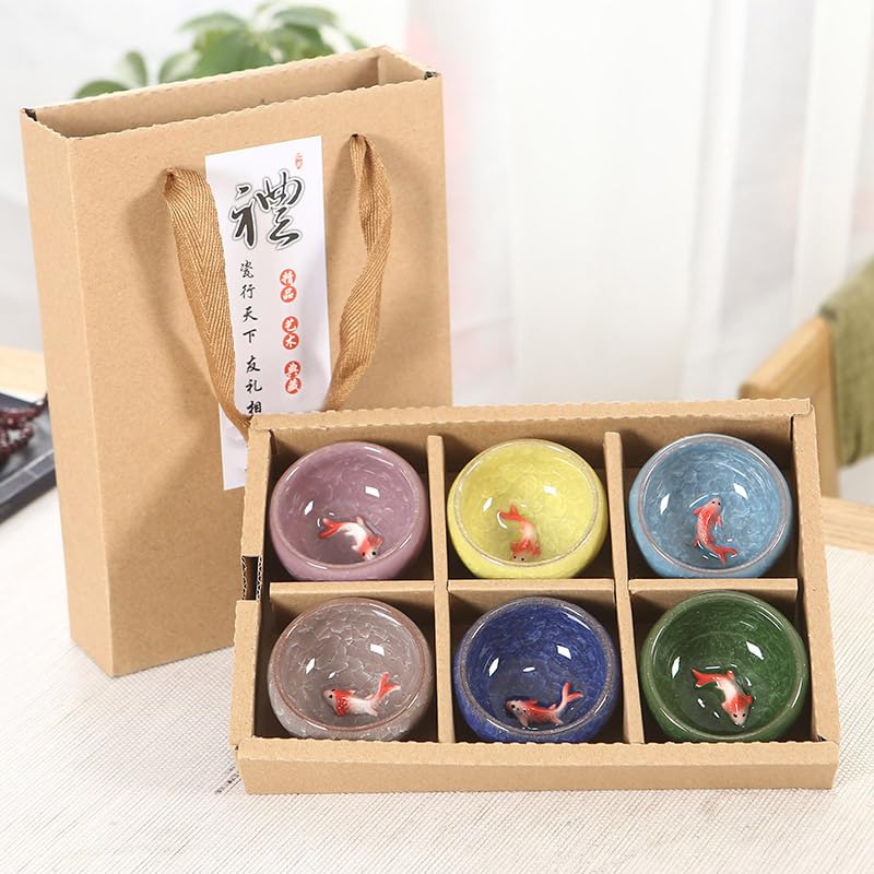 Empaque seguro de RORA para los 6 vasos koi, ideal para regalo.