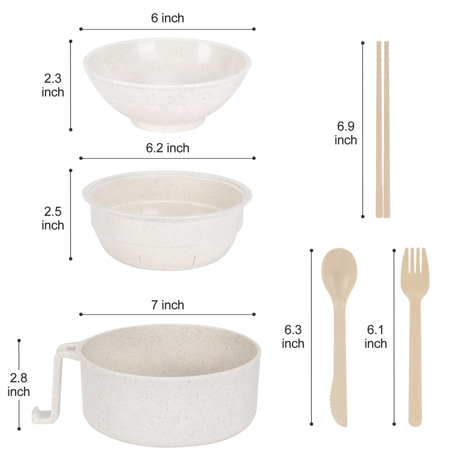 RORBAM bowl-ramen-conjunto-palillos-cuchara: juego completo para comer ramen sin ensuciar.