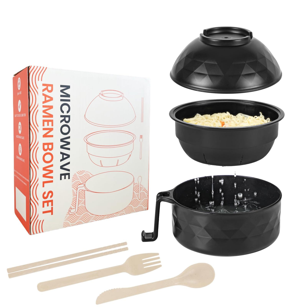 RORBAM cazo ramen microondas: cocción rápida para cenas.