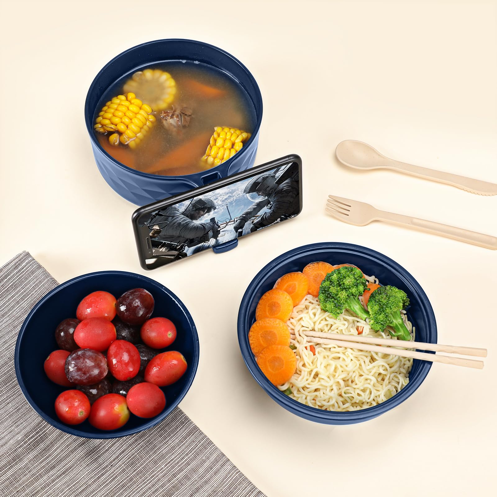 Cuenco ramen con drenaje RORBAM para escurrir y servir.