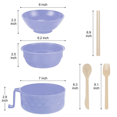 RORBAM cuenco ramen con palillos y cuchara para comer cómodo.