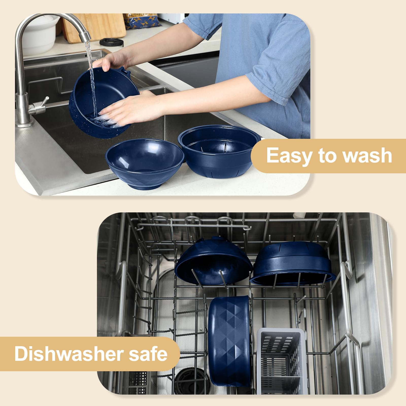 Diseño azul profundo de RORBAM que añade estilo a la cocina.