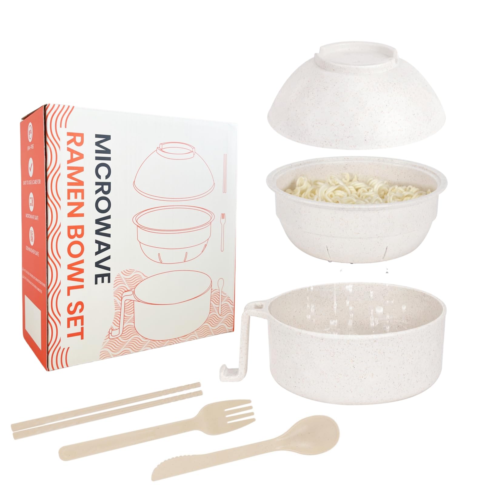 RORBAM ramen-cocedor-microondas: olla segura y rápida para preparar ramen.
