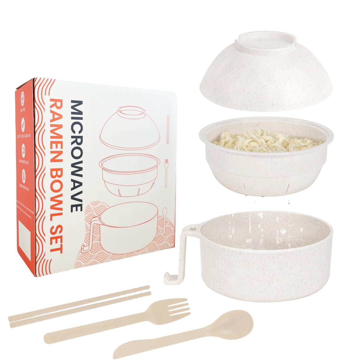 RORBAM ramen-cocedor-microondas: olla segura y rápida para preparar ramen.