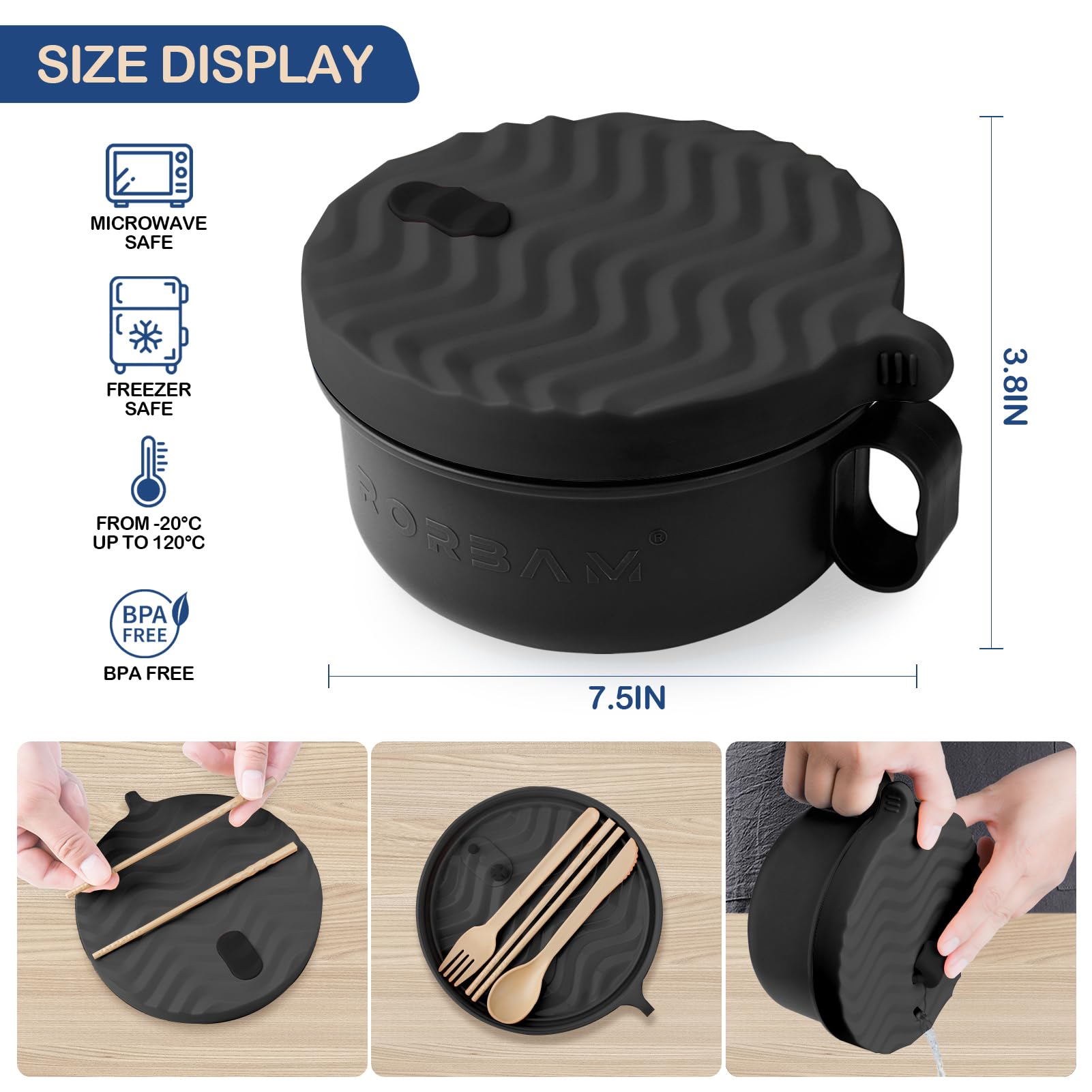 RORBAM Ramen Cooker con gran capacidad 48oz para dos porciones