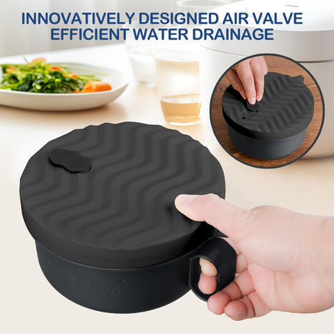 RORBAM Ramen Cooker válvula respirable para vapor y drenaje sencillo