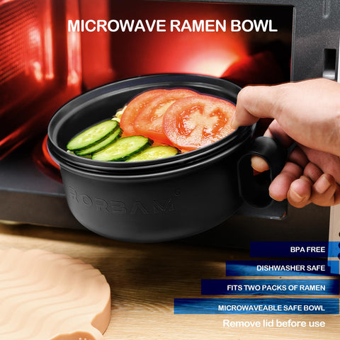 RORBAM tazón ramen con válvula respiro, facilita liberar vapor