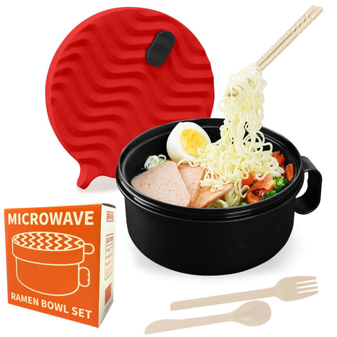 RORBAM tazón ramen microondas 48oz, práctico para comidas rápidas