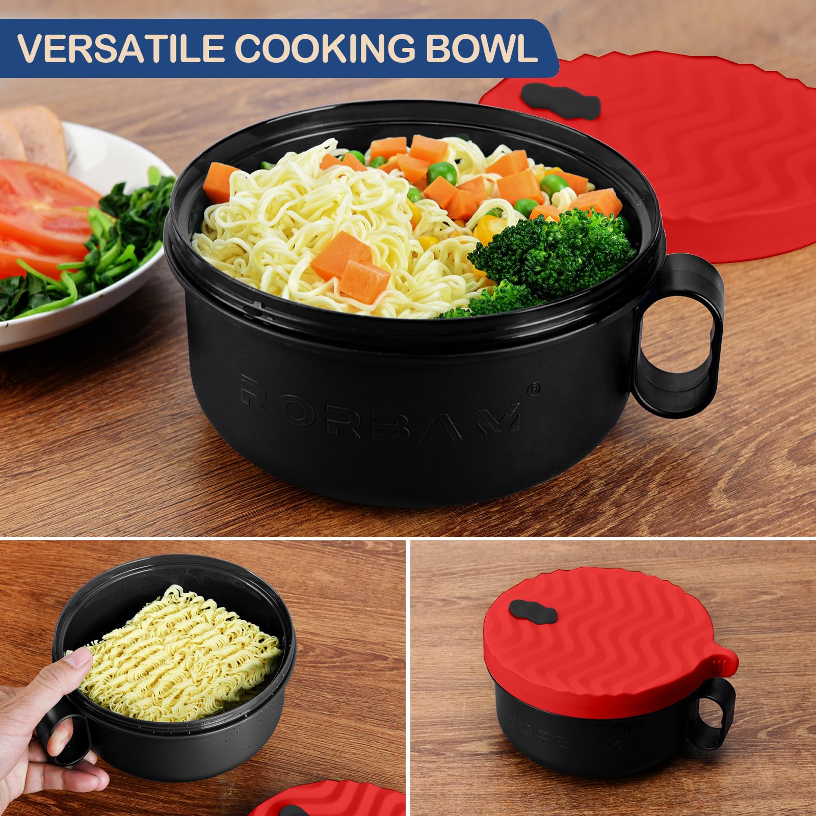 RORBAM tazón ramen sin BPA, apto para lavado en lavavajillas