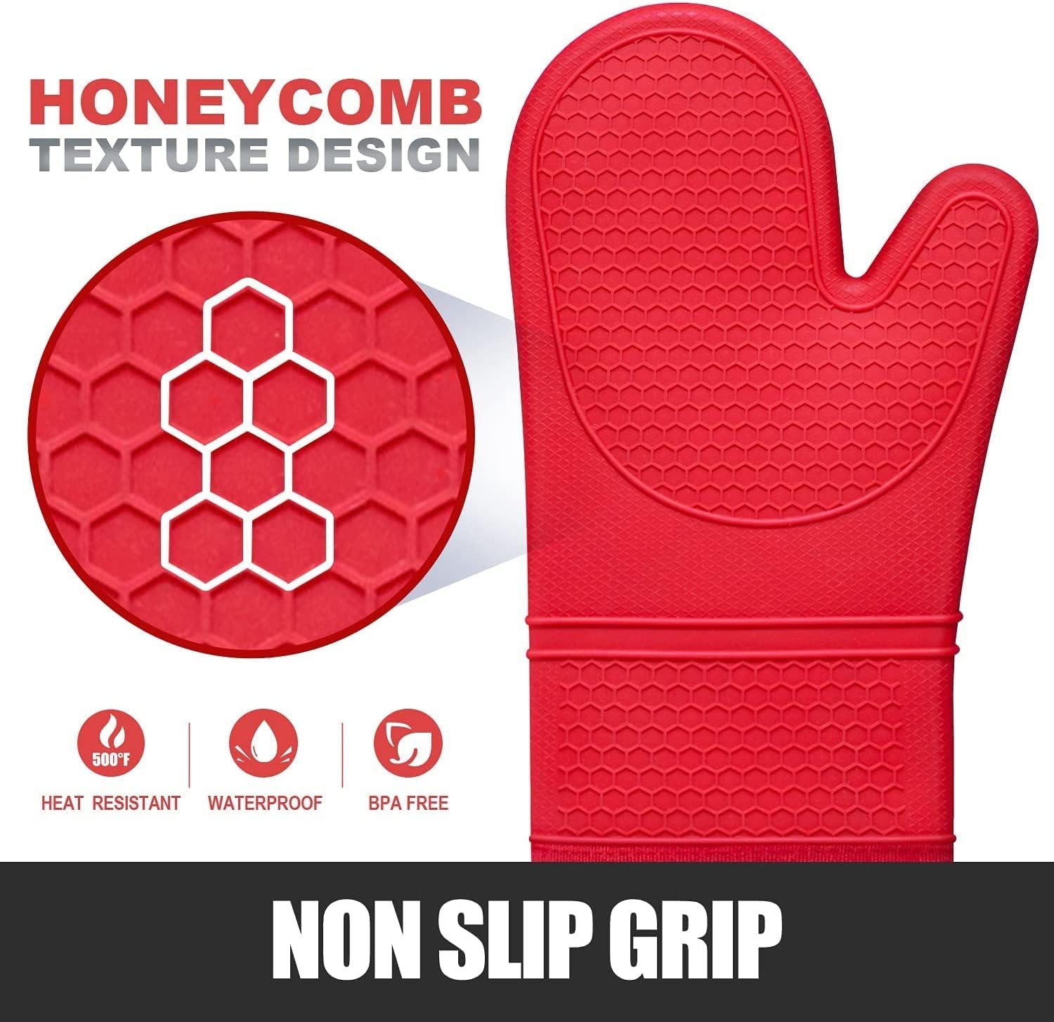 Mini guantes de agarre Rorecay para movimientos rápidos sin quemaduras.