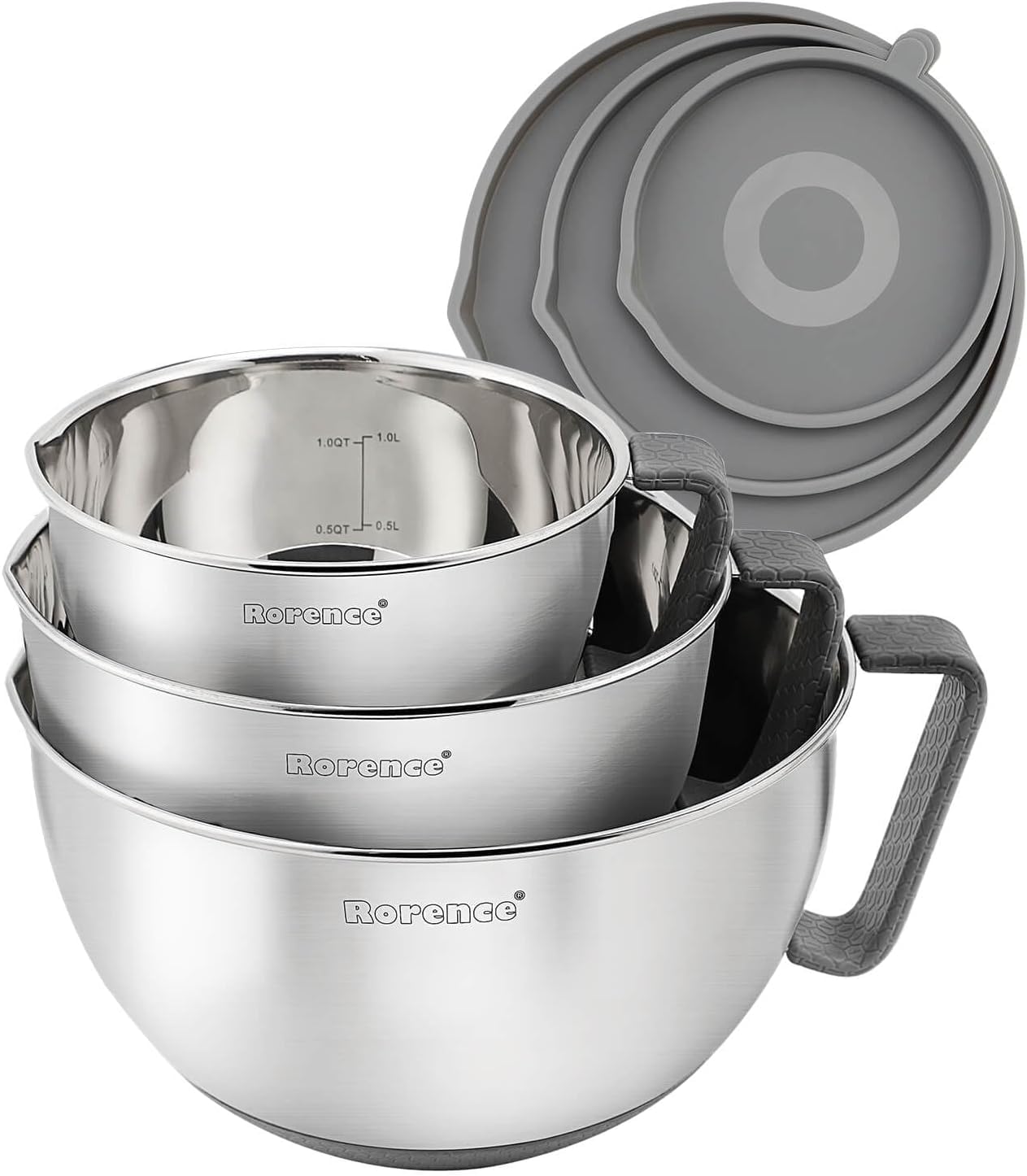 Rorence bol de mezcla inoxidable con chorro para verter con control