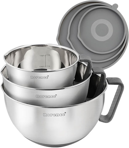 Rorence bol de mezcla inoxidable con chorro para verter con control