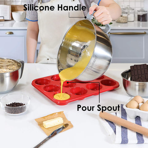 Rorence bol mezcla inoxidable con tapa para conservar frescura